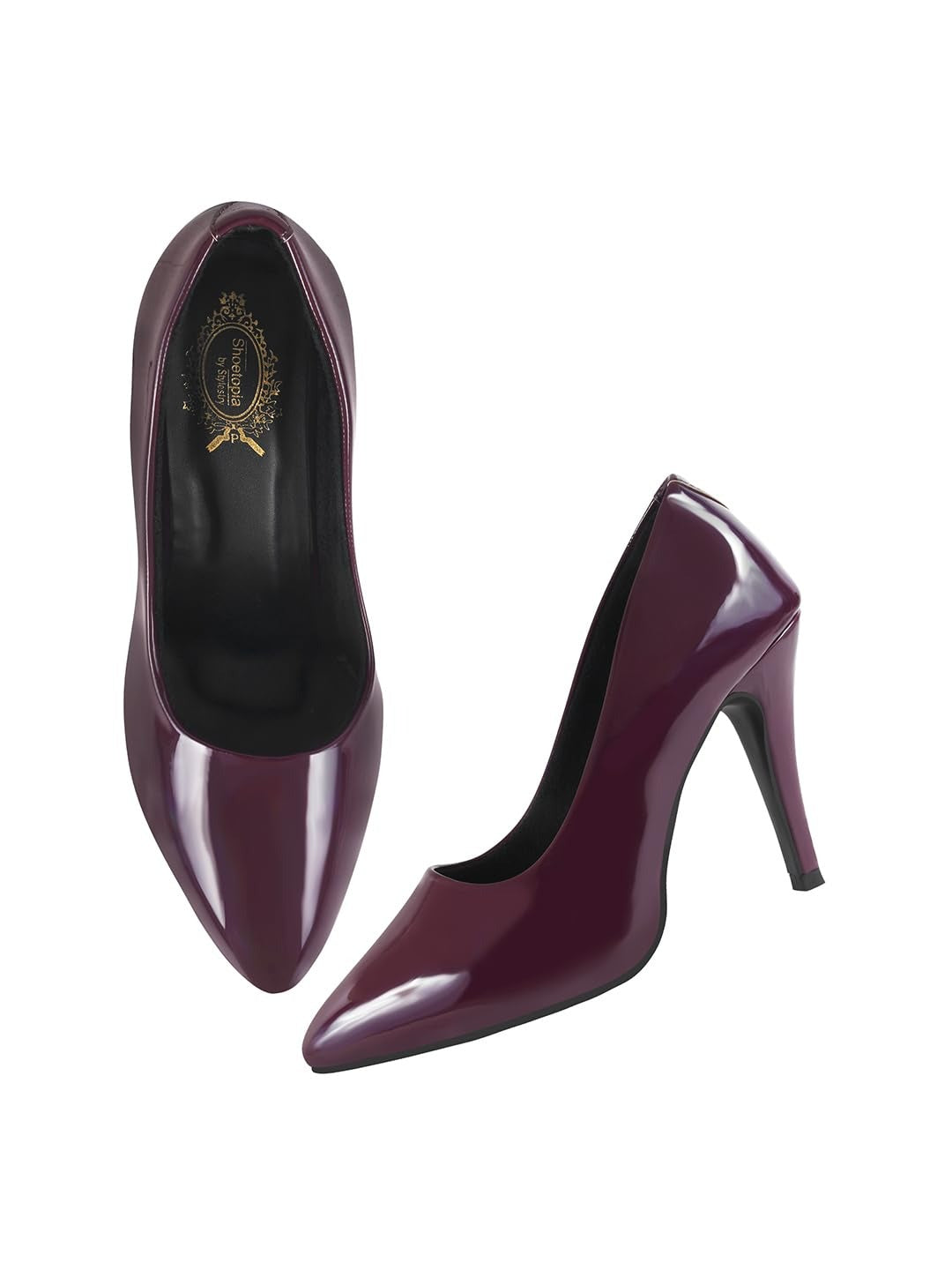 Burgundy Patent Pointed Toe Heels – Classic Glossy Stiletto Pumps