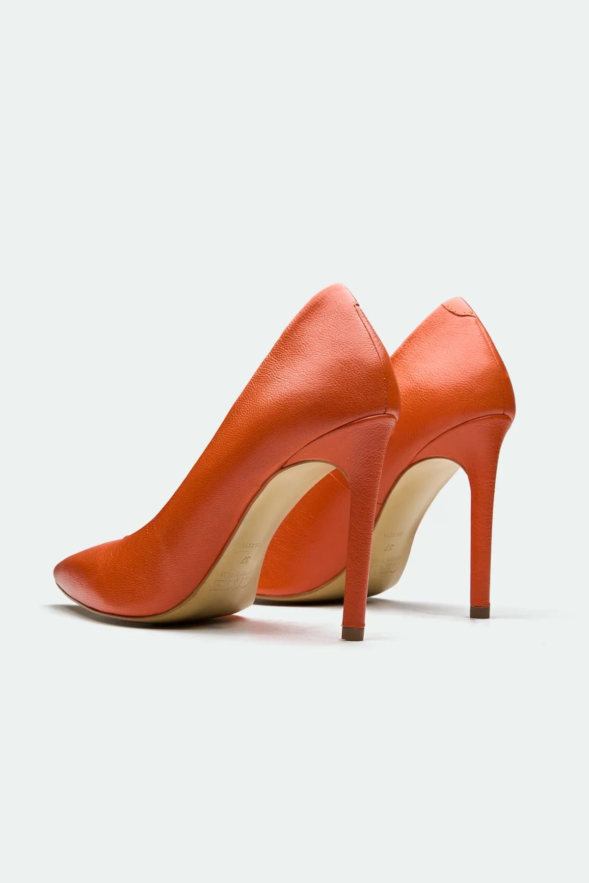 Orange Pointed Toe Stiletto High Heels – Elegant Slip-On Pumps for Women
