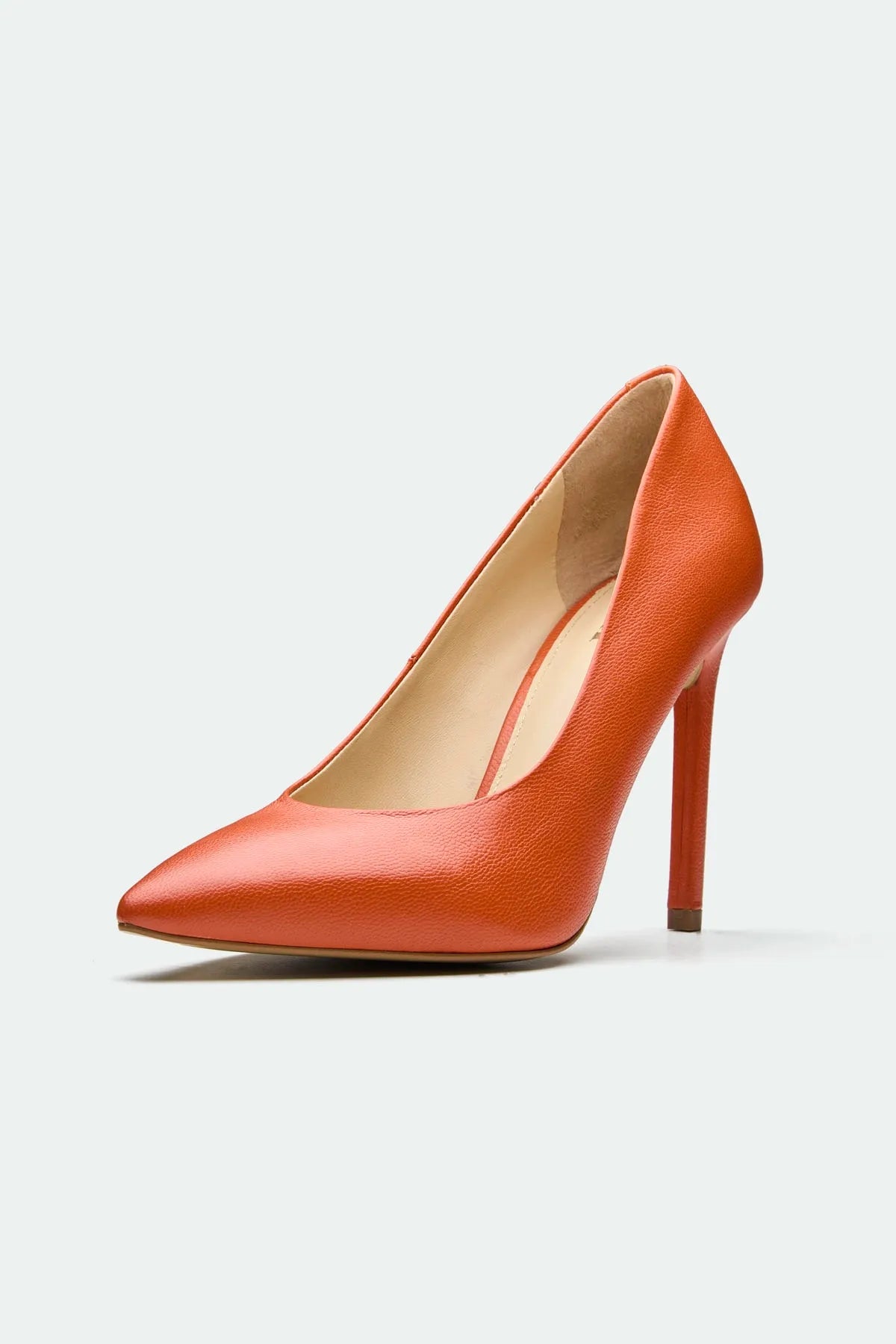 Orange Pointed Toe Stiletto High Heels – Elegant Slip-On Pumps for Women