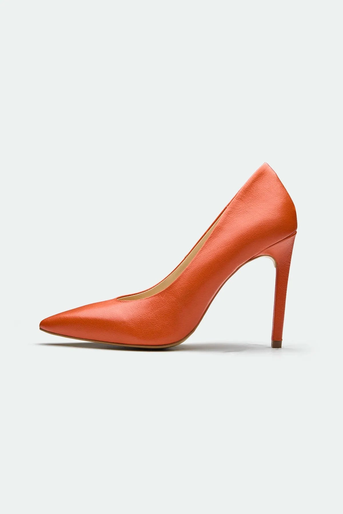 Orange Pointed Toe Stiletto High Heels – Elegant Slip-On Pumps for Women