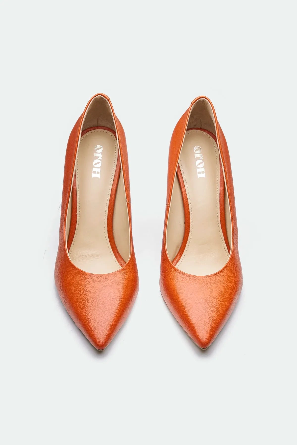Orange Pointed Toe Stiletto High Heels – Elegant Slip-On Pumps for Women